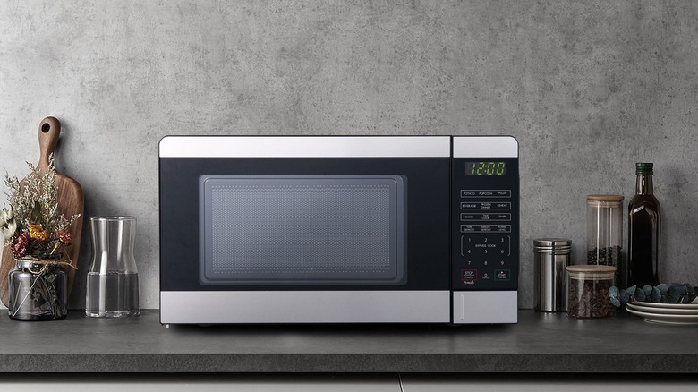 Microwave on countertop 