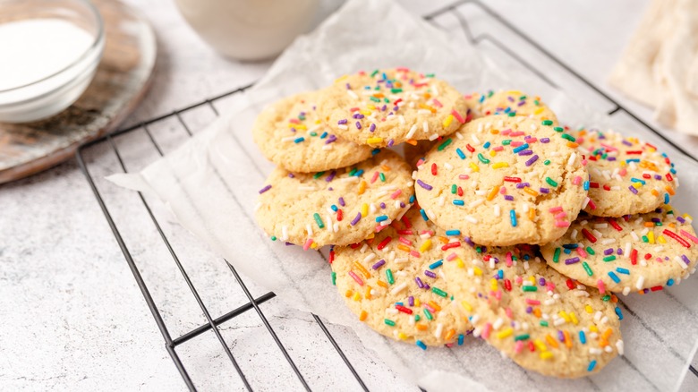 Cookies on wire rack sheet