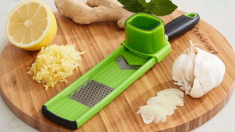 A Cuisinart garlic slicer and grater