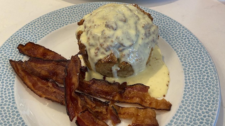 bread pudding and bacon