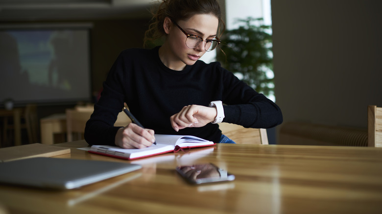 student doing homework