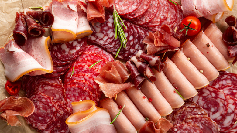A selection of sliced cold cuts