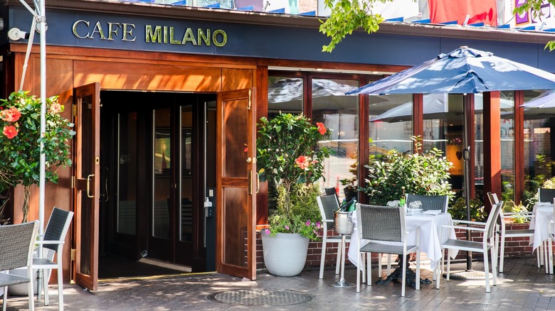 outside Cafe Milano