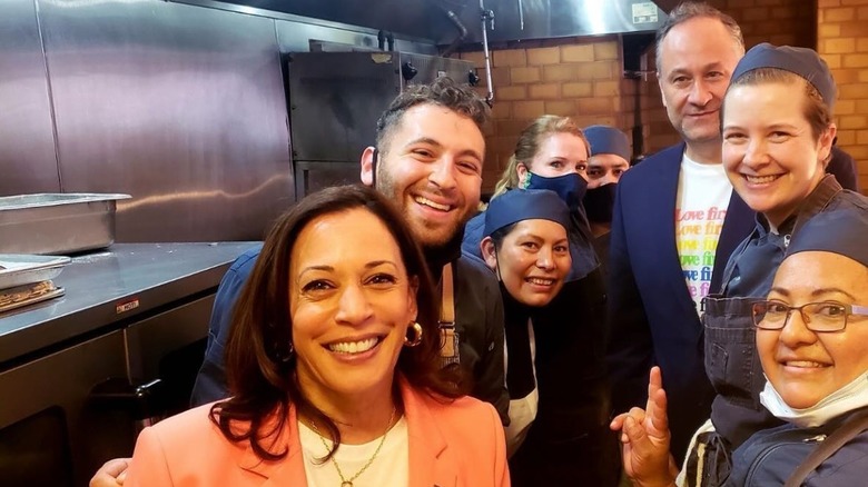 Kamala Harris with Centrolina staff