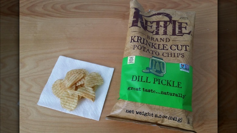 Kettle Brand dill pickle chips