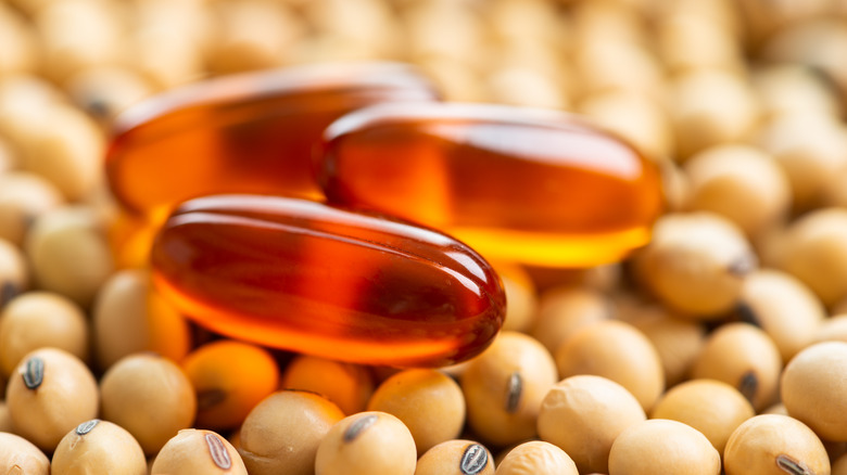 Fish oil pills, soy beans