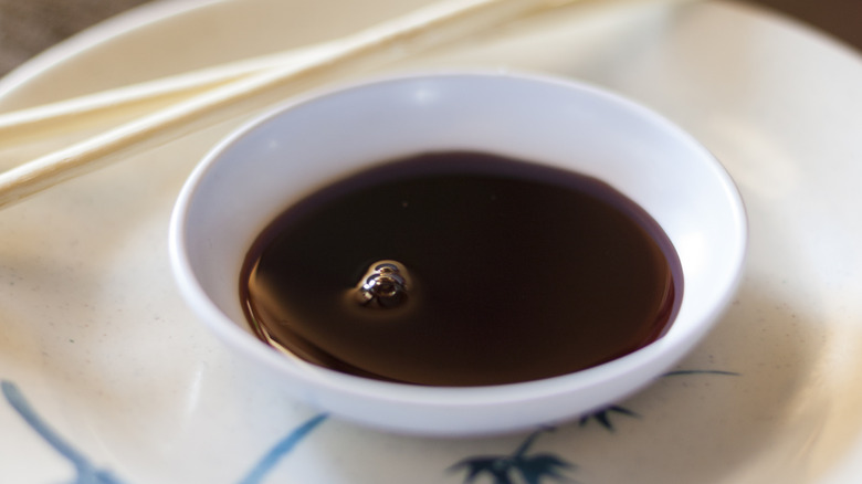 Bowl of soy sauce