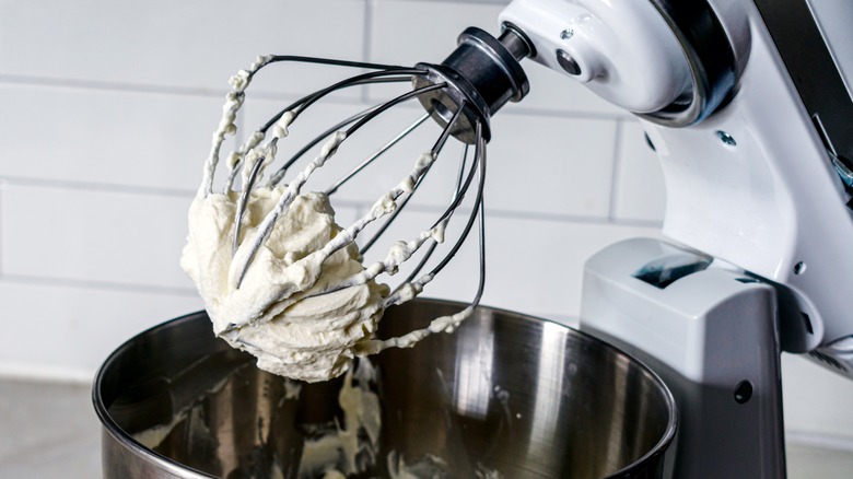 whipped cream in stand mixer