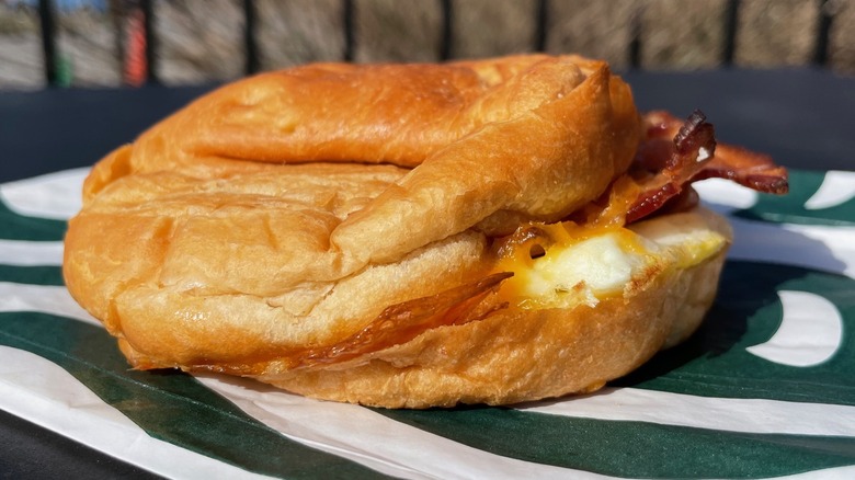 Starbucks bacon cheddar egg sandwich