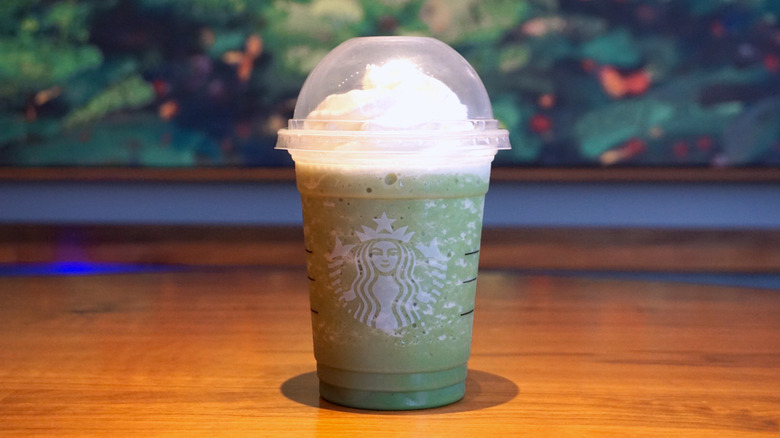 Starbucks matcha Frappuccino whipped cream