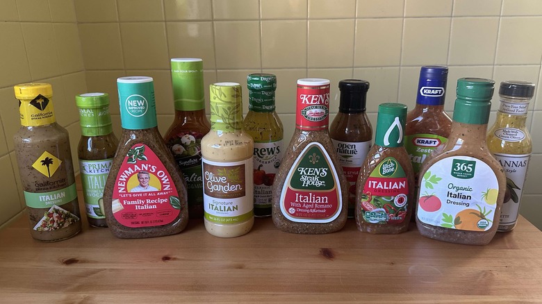 Italian salad dressing bottles