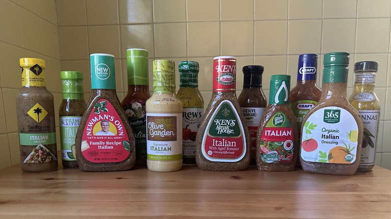 Italian salad dressing bottles