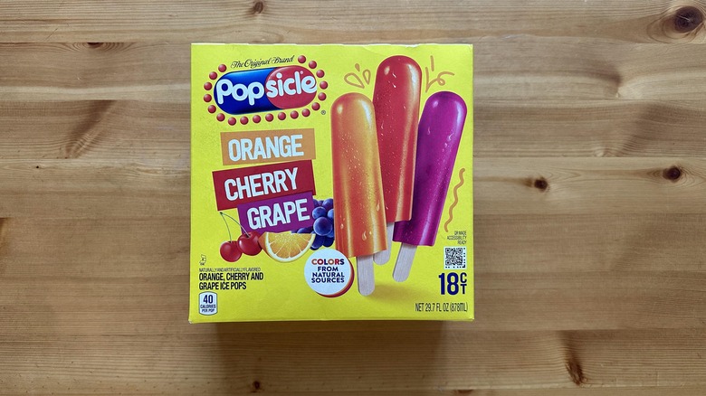 box of Popsicle ice pops