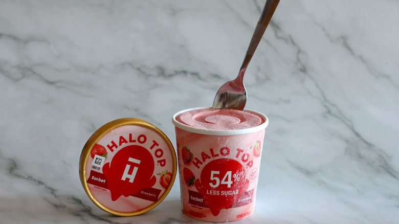 Halo Top strawberry sorbet