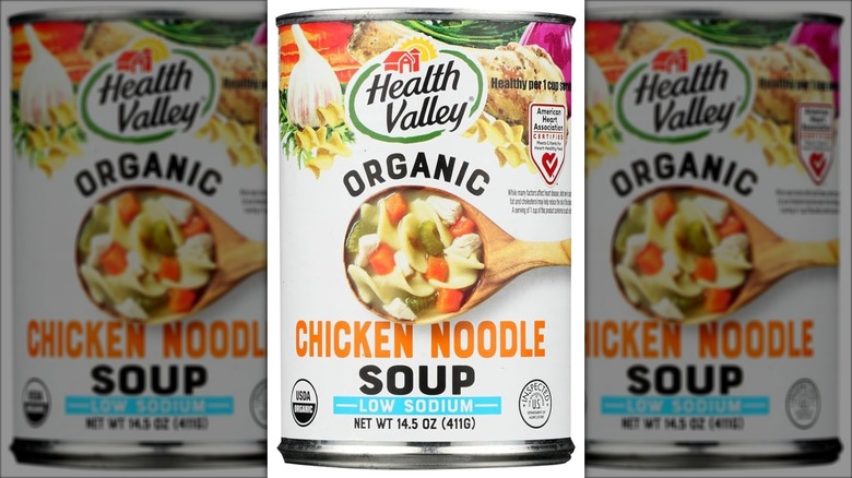 Can of Health Valley CHicken Noodle Soup