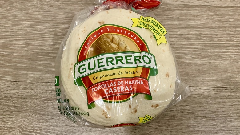Guerrero flour tortillas on table