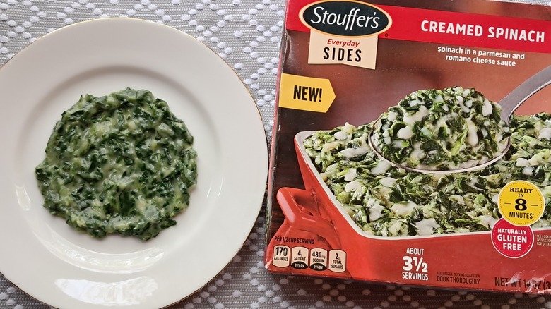 stouffers creamed spinach on plate