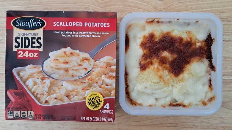 microwave tray of scalloped potatoes