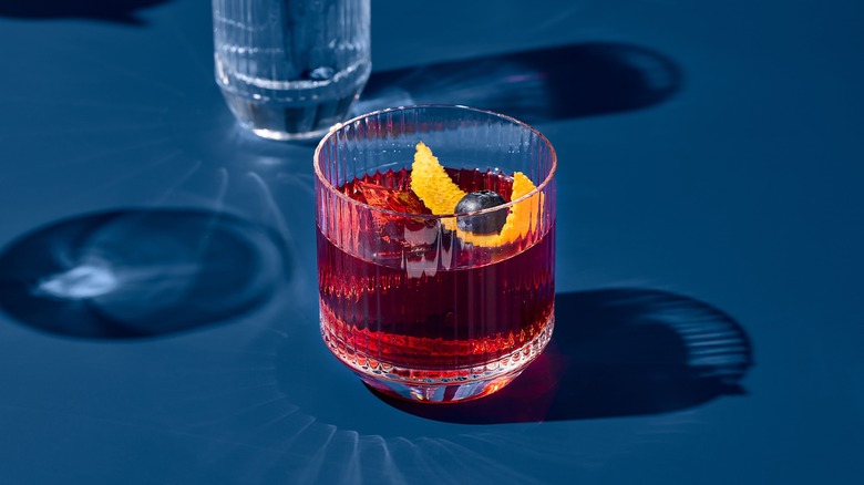 Negroni on blue background