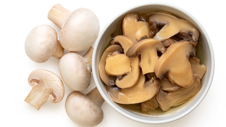 Fresh and canned mushrooms