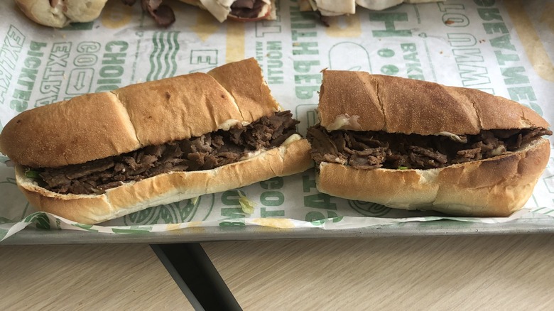 Subway Philly cheesesteak sandwich