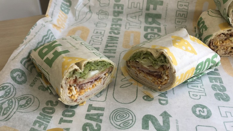 Subway turkey, bacon, and avocado wrap