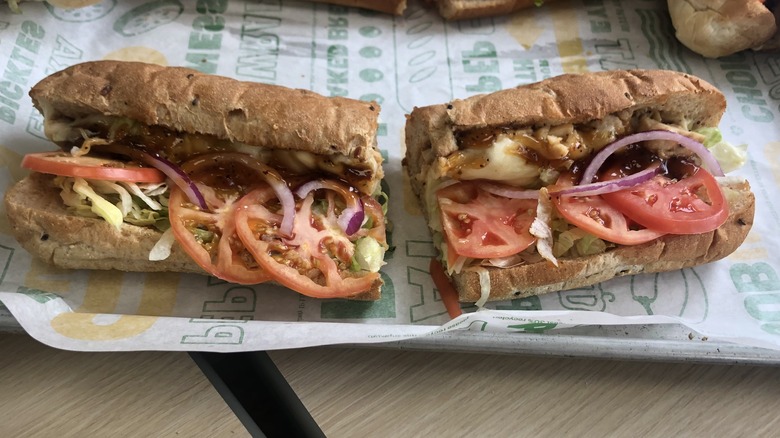 Subway teriyaki chicken sub sandwich