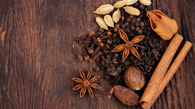 Whole masala chai spices