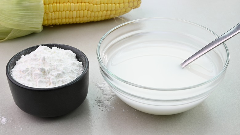 Cornstarch with water and corn