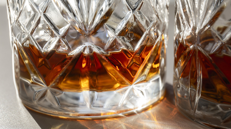 Close-up of whiskey in a glass