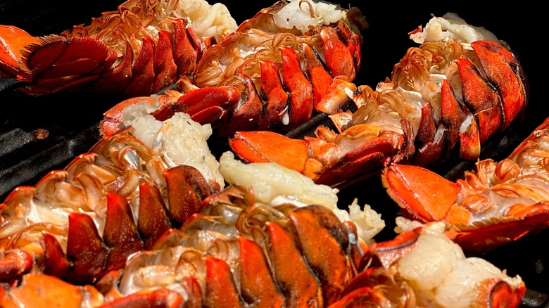 Grilling butterflied lobster tails