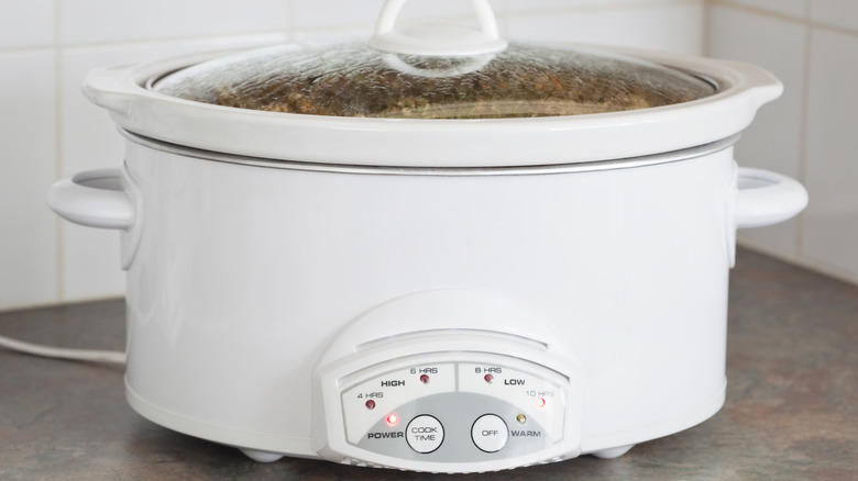 slow cooker on countertop