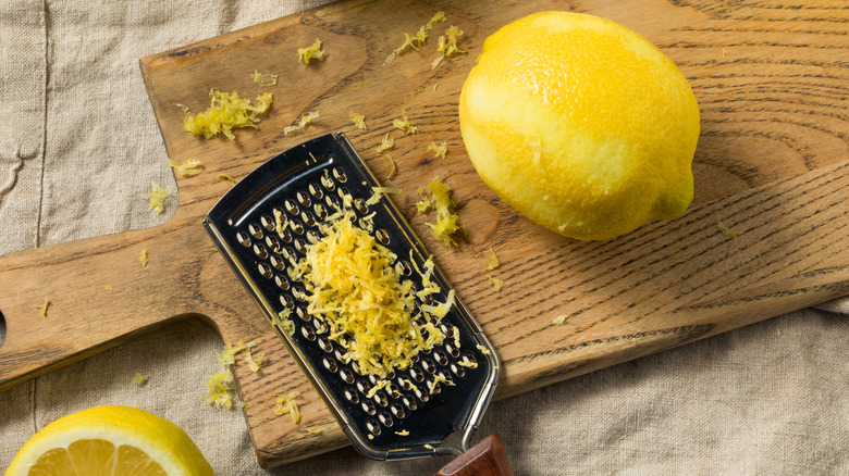 fresly grated lemon zest