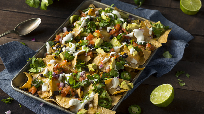 Loaded sheet pan nachos