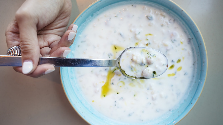 Yogurt-infused bowl of soup