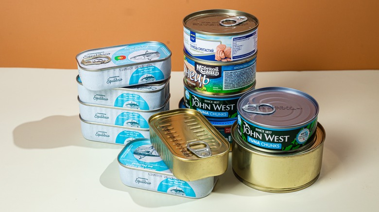 group of canned fish