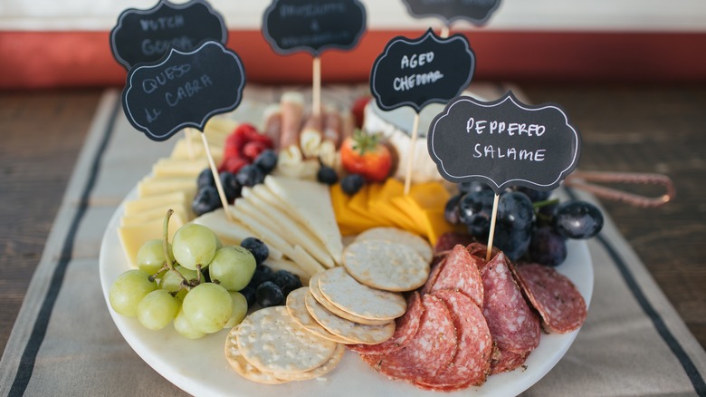 labeled cheese on plate