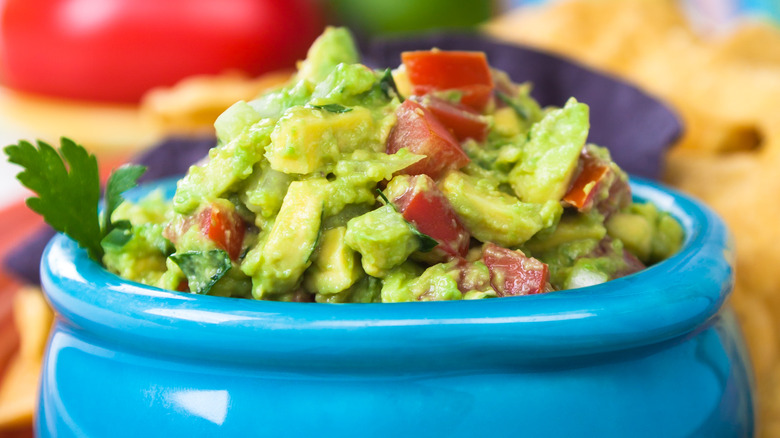 Bowl of chunky guacamole