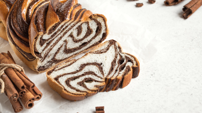 Cinnamon babka on table