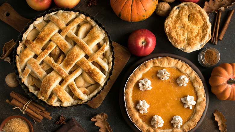 Fall pies on table