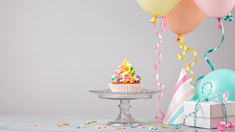 Rainbow birthday cake stand