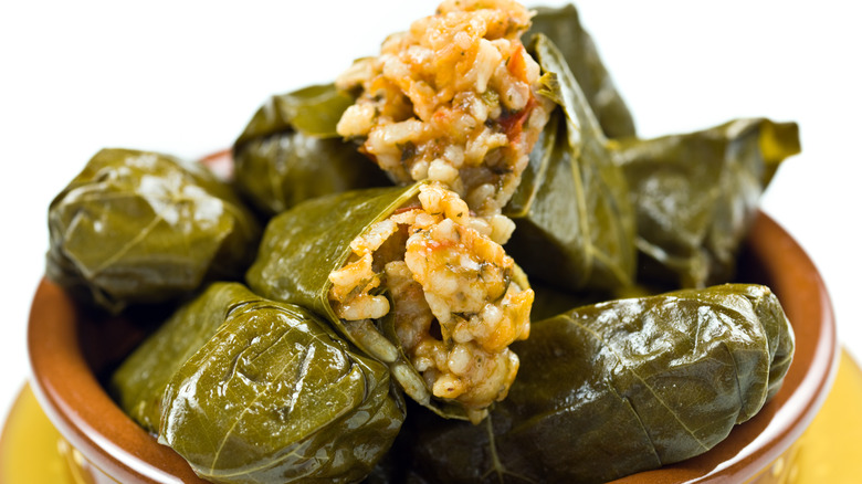 rolled dolmas rice filling 