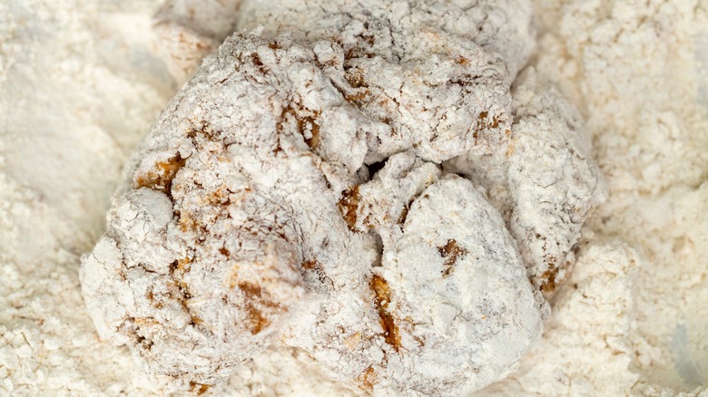 Piece of meat dredged in flour
