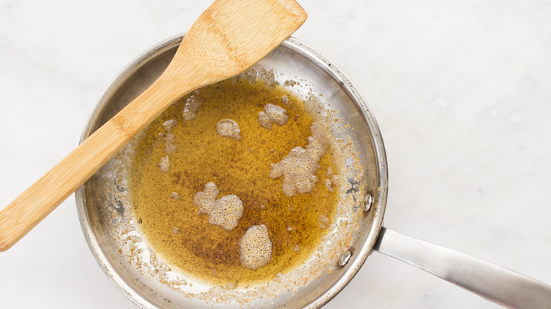 brown butter in pan