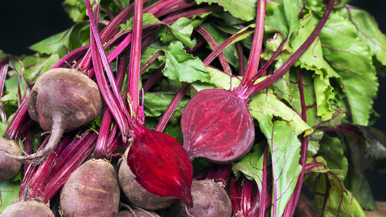 Fresh beets with greens