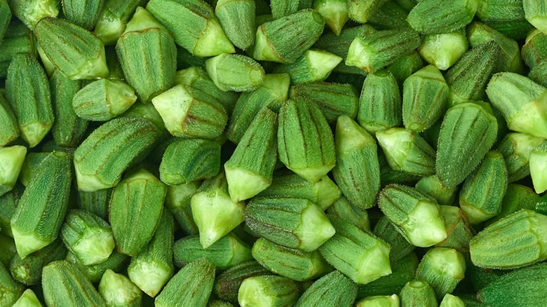 pile of fresh baby okra 