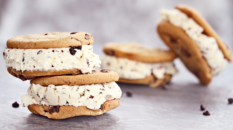 Ice cream sandwiches on counter