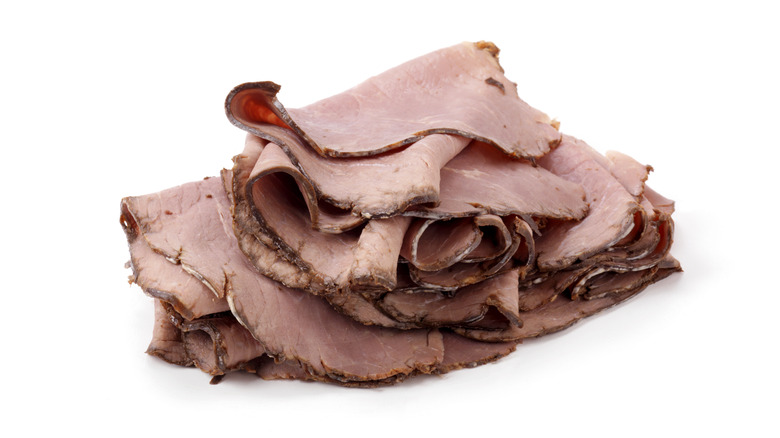 Thin-sliced roast beef