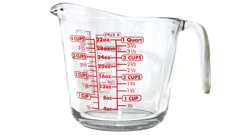 A measuring cup for liquids