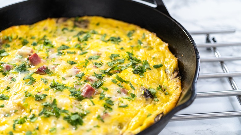 Baked frittata in skillet